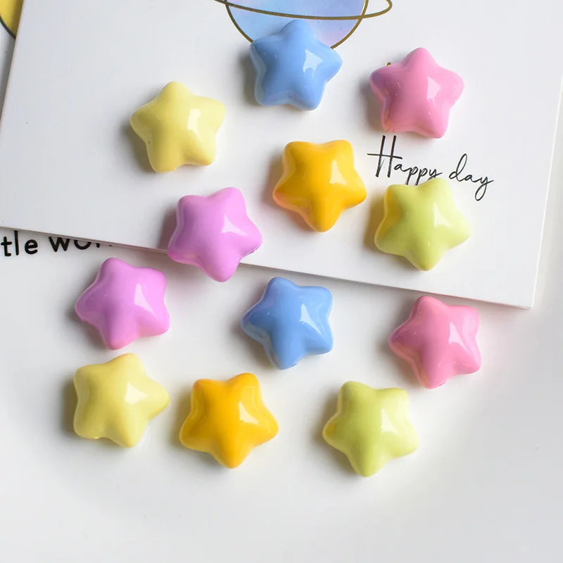 

Кавайные красочные драгоценные камни из смолы в форме звезды, фотоальбом для скрапбукинга, аксессуары для украшения волос