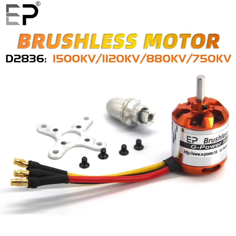 

E-Power D2836 2836 750KV 880KV 1100KV 1500KV 2-4S Lipo 70g FPV Brushless Motor 4mm Shaft Large Thrust For Quadcopter Drones