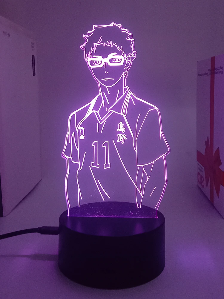 Haikyuu Kei Tsukishima фигурки волейбоол для дома украшения ночник аниме декор комнаты