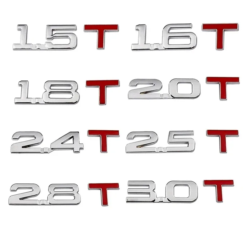 

3D металлический автомобильный объем 1,3 1,4 1,5 2,4 1,6 1,8 2,0 2,2 2,5 2,8 3,0 T объем логотипа автомобиля задний багажник эмблема значок наклейка на автомобиль