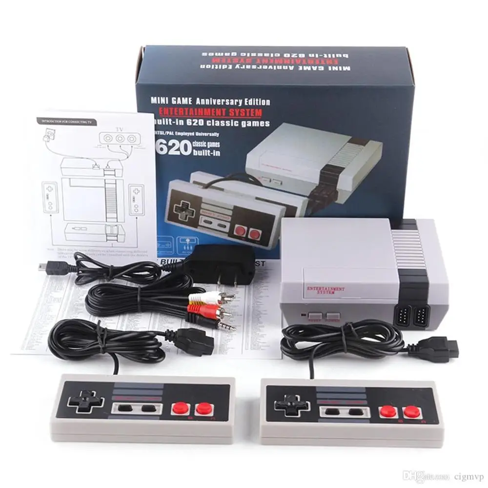 

Встроенные 620 игр для телевизора 4K PAL и NTSC Mini NES AV выход Мини ТВ портативная Ретро Классическая игровая консоль