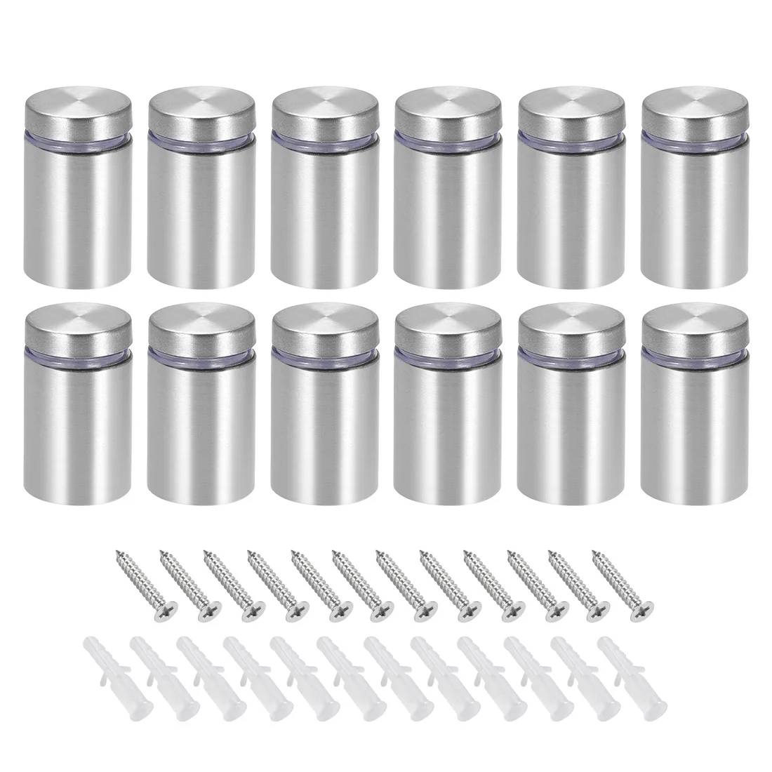 

Uxcell 3/4 Dia x 1-5/16 "(19x33 мм) винты для крепления на стену держатели для вывесок акриловые стеклянные гвозди с аксессуарами 12 шт