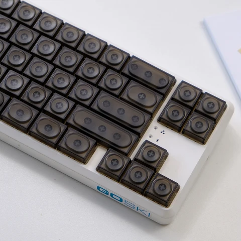 KBDiy Черные прозрачные клавиши PBT для механических клавиатур 115 шт