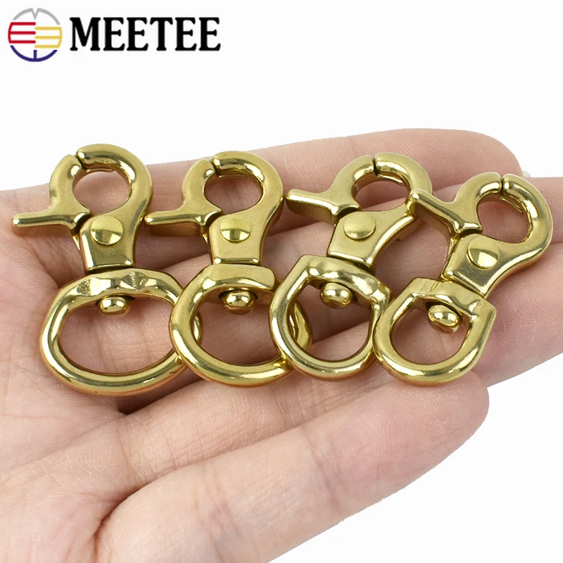 Пряжка Meetee 8-15 мм из твердой латуни застежка-карабин для сумки поворотные зажимы