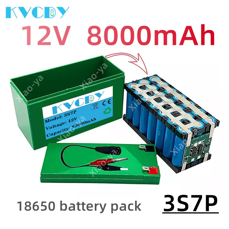

New 12V 100000mAh 3S7P 18650 Lithium battery pack with 80Ah high current BMS with battery pack box for sprayer 12V power supply