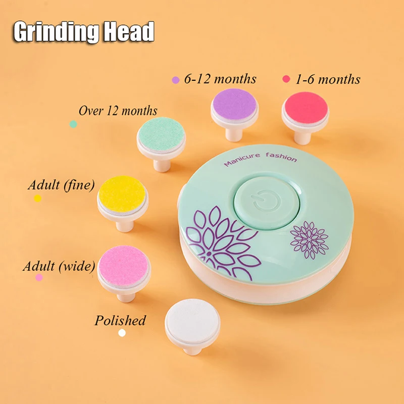 

6 шт./компл. электрическая Головка триммера для ногтей, сменная полировальная губка для ногтей, инструмент для полировки ногтей