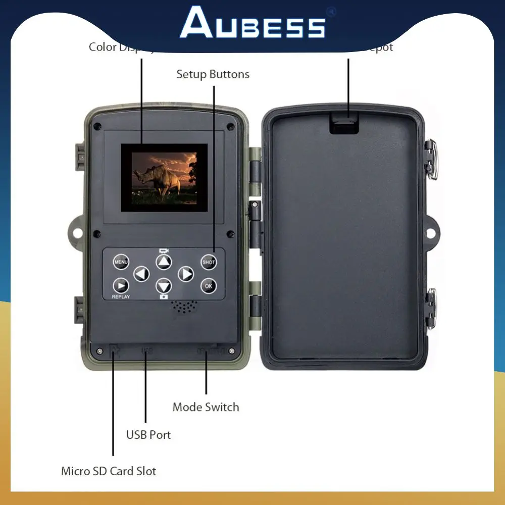 

Охотничья фотоловушка, камера 16 МП для дикой природы, охотничьи камеры ночного видения с датчиком движения Hc801a Pir Ip65 1080p