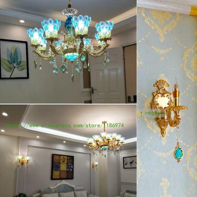 Современная Золотая хрустальная люстра роскошные потолочные светильники для