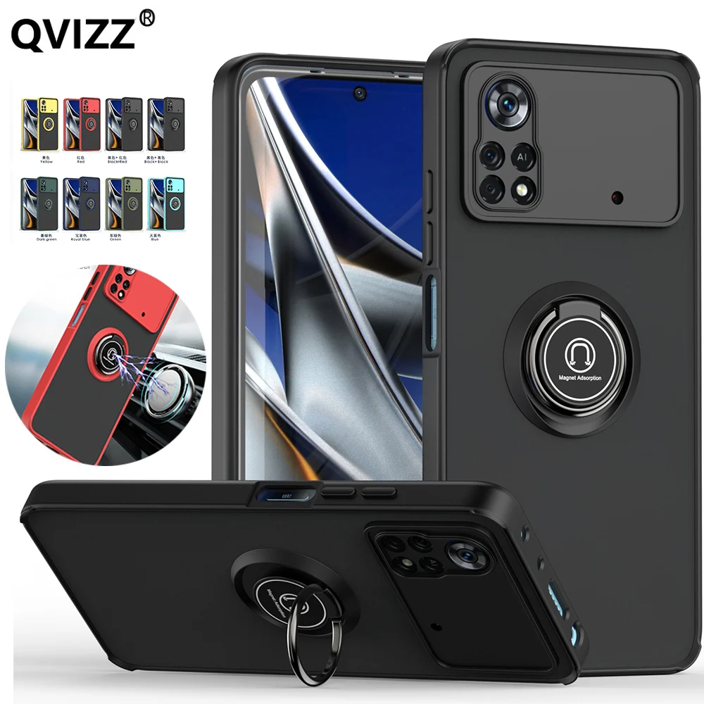 

Translucent Case for Xiaomi Mi POCO X4 Pro F3 X3 GT NFC Pro C3 M3 M4 Pro Full Coverage Lens Bracket Ring Shockproof Cover