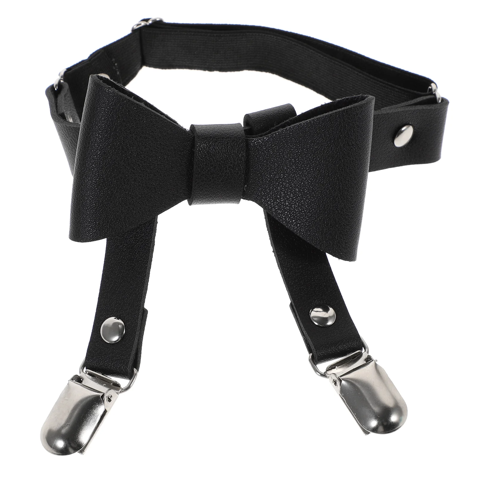 

Adjustable Bowknot Leg Garter with Clips Thigh Ring Garter for Wedding Birthday Cosplay Party