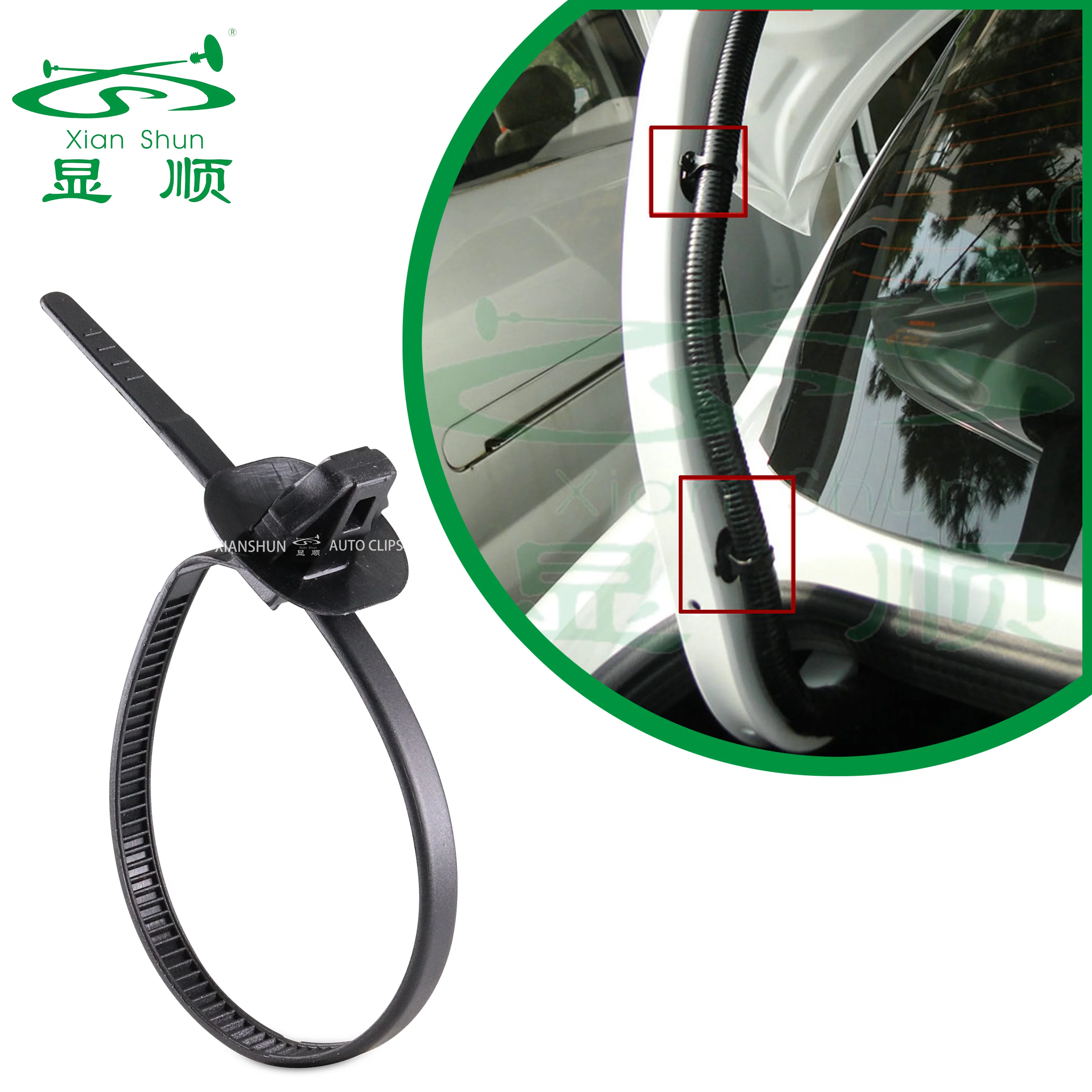 

Xianshun 15 50 pcs Arrow Slot Tie Cable Engine Compartment Offset Nylong Black for Car Clips 13mm Length 7mm Width For Chrysler