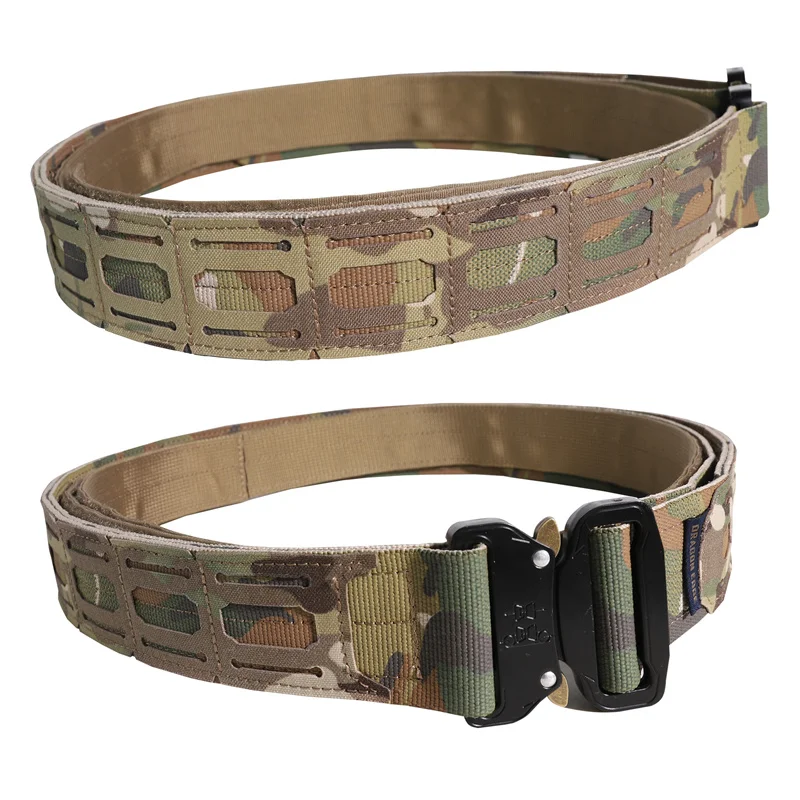 

Tactical Laser Cutting MOLLE 2 Inches CS Outdoor Military Army Fighter Belt Hunting Belt Double Layer Hard