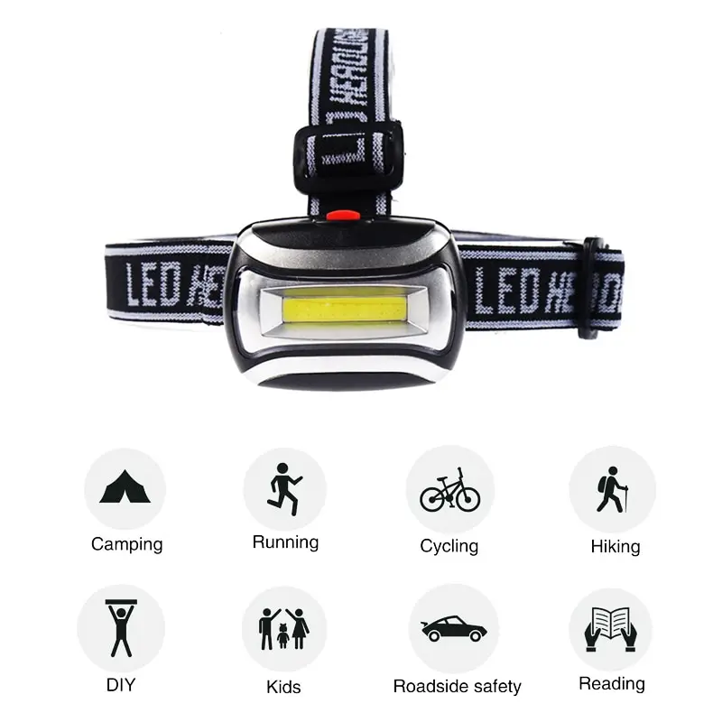 LED Headlamp Waterproof 3000LM Mini Headlamp Cob Headlight Bike Light Bicycle Flashlight with Headband for Camping Fishing Light