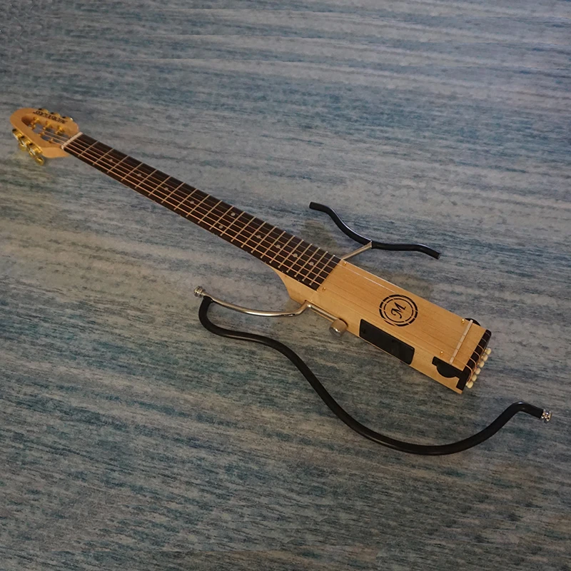 В наличии-мини-электрическая гитара для путешествий, портативная беззвучная фольклорная гитара, высококомфортная гитара, запатентованная ...