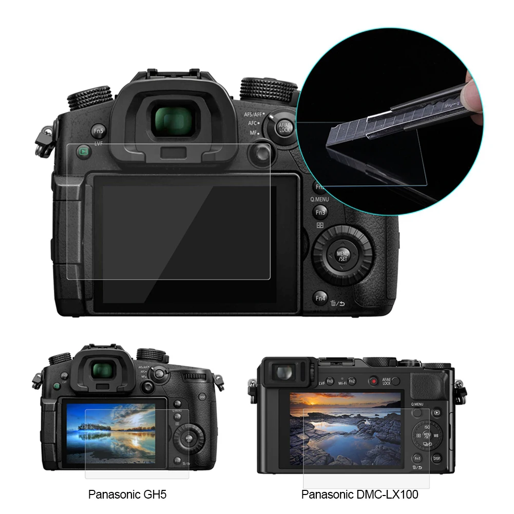 

Прозрачная защитная пленка для ЖК-экрана HD для фотоаппарата Panasonic DMC-LX100/GH5 2.5D с закругленными краями из твердого закаленного стекла
