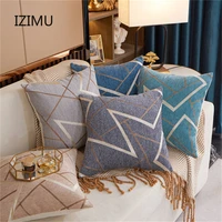 izimu chenille jacquard cushion cover 45x45cm modern luxury decorative throw pillow with inner core sofa pillowcase home decor