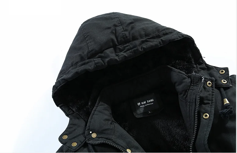 2022 New Mens Winter Casual Jassen Fleece Warme Bontkraag Parka Jas Heren Effen Kleur Windjack Afneembare Hoed Bomber Jas Mannen