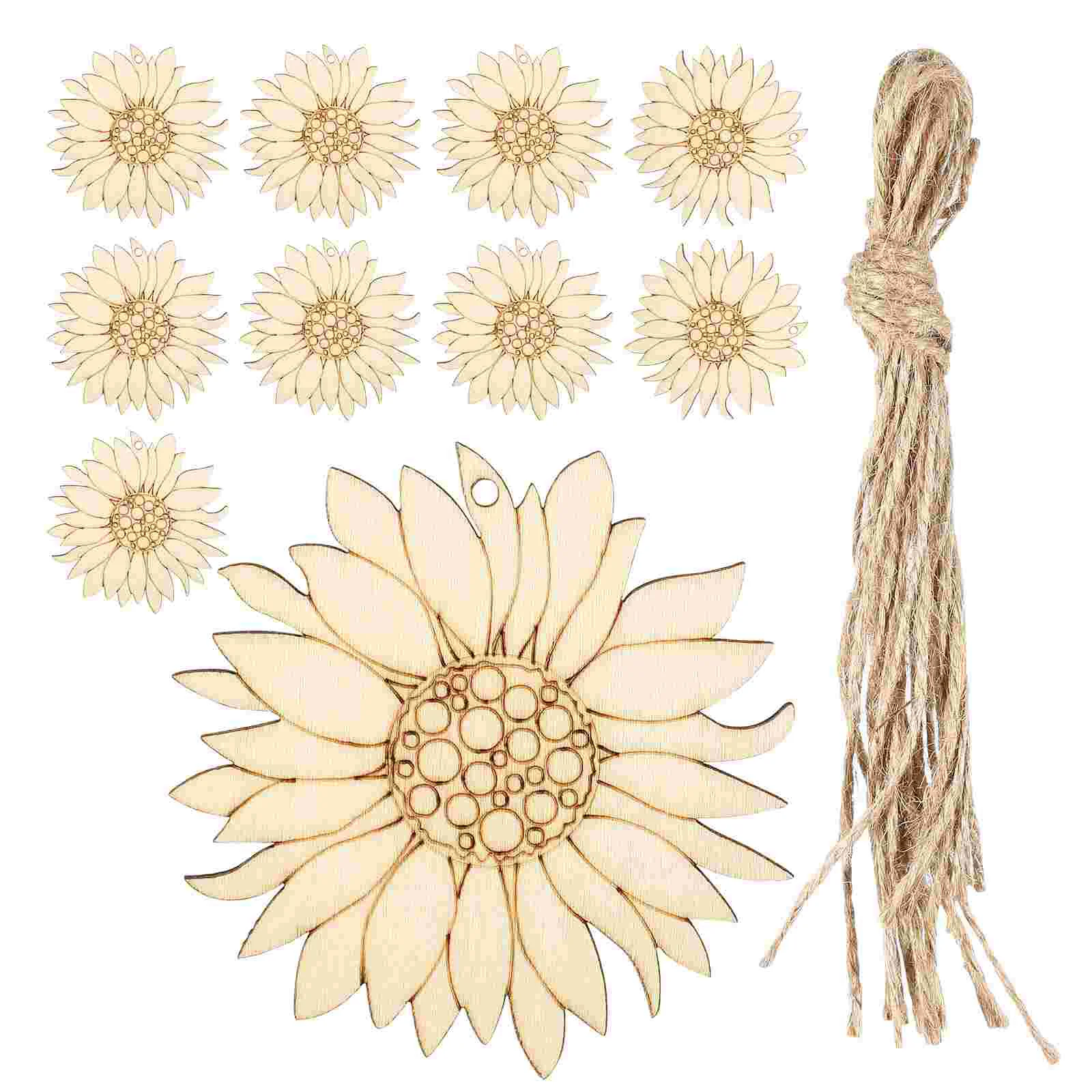 

Spring Decor Home DIY Wood Slice Sunflower Wooden Chips Crafts Decoration Child