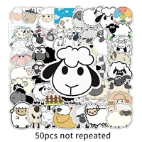 50pcs lamb graffiti stickers personality cute cartoon animal children stickers diy skateboard luggage stickers gift toys