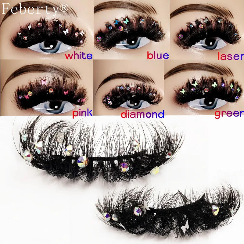 

25mm Lashes Faux Mink lashes With diamond On Them Full Strip Makeup Charming False Eyelashes Butterfly Lash For party