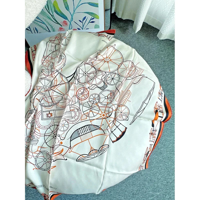 Хиджаб шарф конский шелк квадратный 90x9 0 роскошный бренд Hhh Реплика Aaa женский