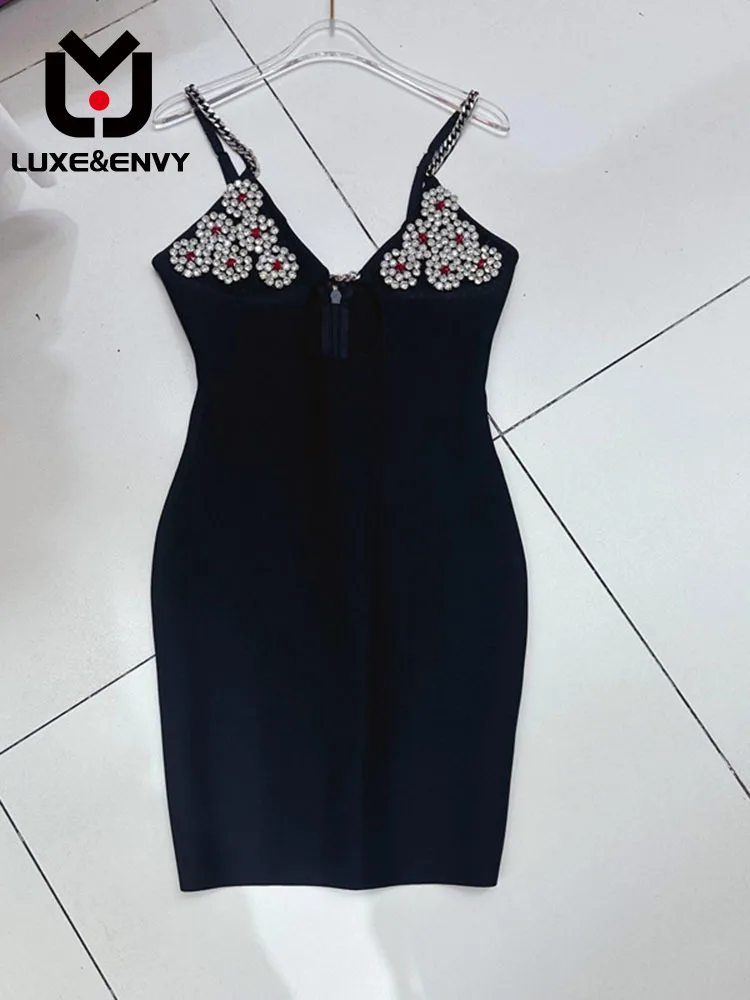 

Женское ажурное платье Люкс & ENVY Row, платье с V-образным вырезом, бусинами и открытой спиной, на бретельках, лето 2023