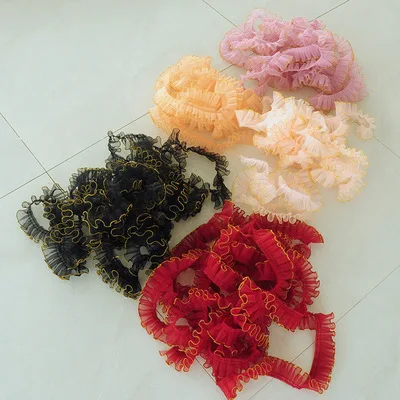 

Лента для волос из органзы с оборками, 2 м, 5 см