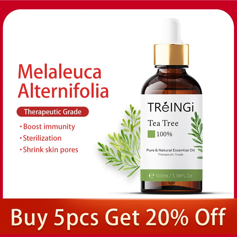100ml Pure Natural Tea Tree Essential Oil Diffuser Skin Care Massage Citronella Lemon Mint Eucalyptus Lavender Aroma Oil for SPA