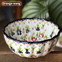 6 5 inch japanese household noodle bowl ceramic soup bowl with handle salad pasta bowl kitchen tableware microwave oven