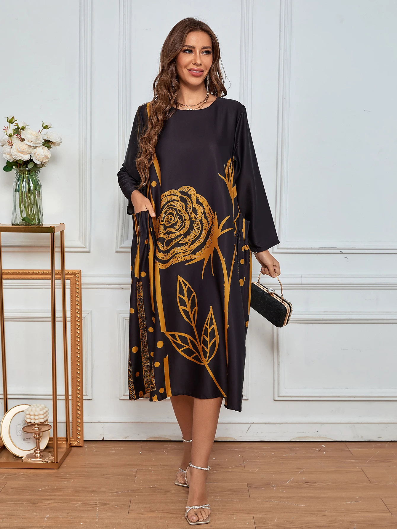 Женское платье-макси Roken WAN длинное платье-абайя в мусульманвечерние стиле для