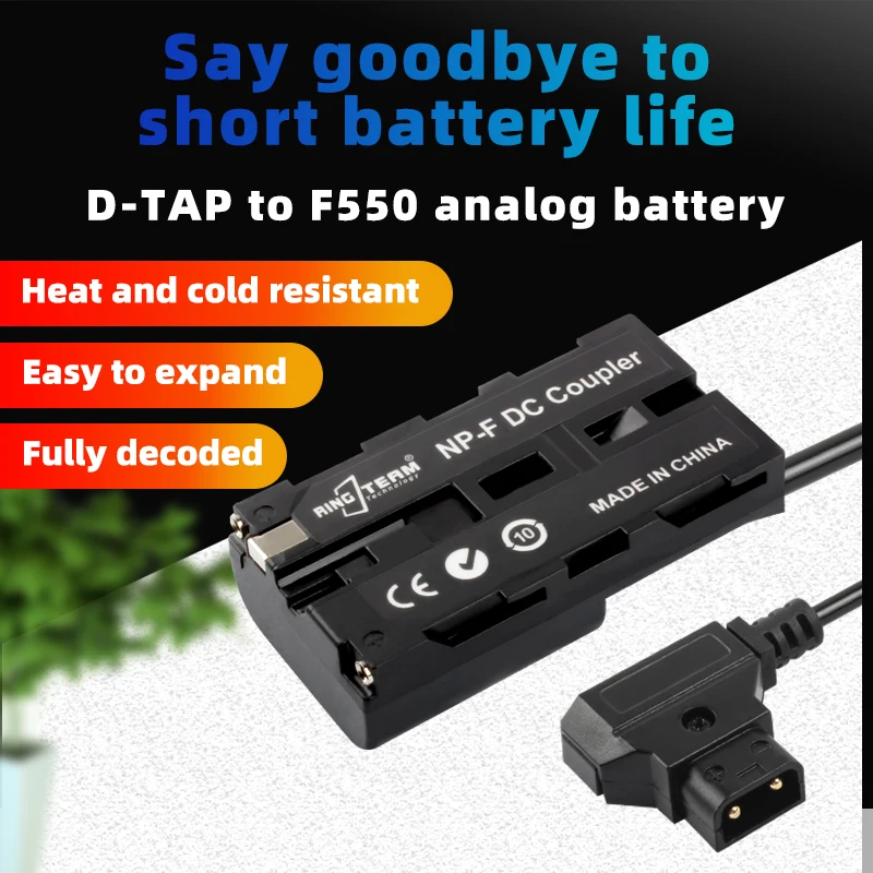 

NP-F550 F550 Dummy Battery Fully Decoded D-TAP Spring Cable for Sony CCD-TRV315 TRV35 TRV215 TRV36 TRV26E TRV27E TRV15 Camera