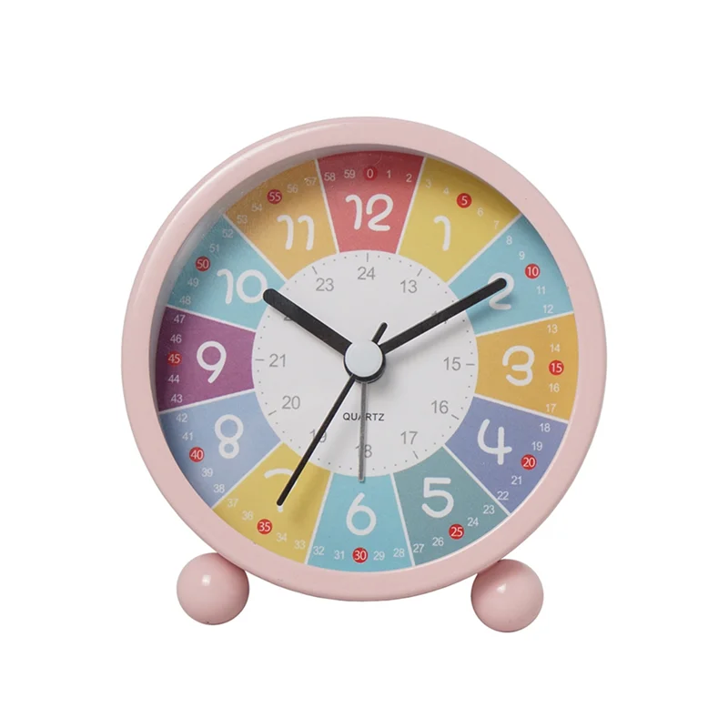 For Kids Learning Time, Silent Non-ticking Decorative Clock For Classrooms Or Bedrooms Pink