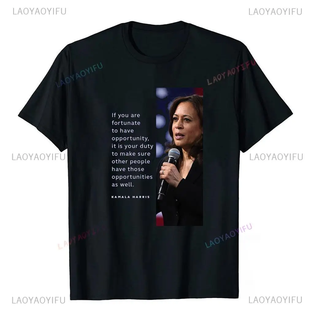 Фото Футболка Kamala Harris America Grphic Хлопковые футболки для мужчин Одежда Повседневная футболка Casaul с коротким рукавом и круглым вырезом Топы для спортзала 2024 №5