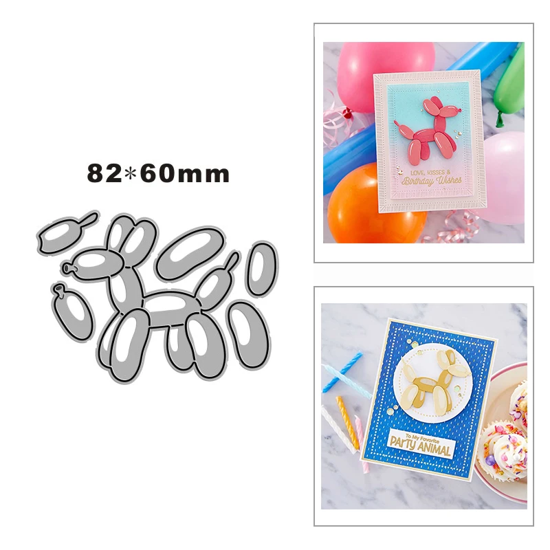 

New Assemble The Dog Balloon Metal Cutting Die Scrapbook Template Cutting Card Making Decorative Relief Photo Album Diy Crafts
