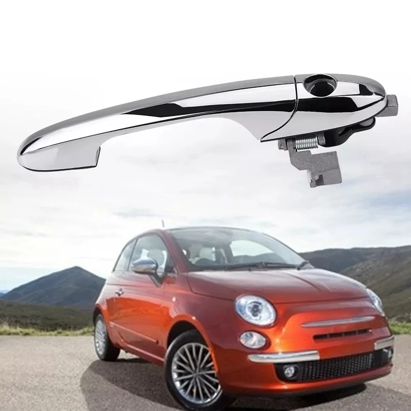 1 пара передних наружных хромированных дверных ручек автомобиля 735592012 Для Fiat 500