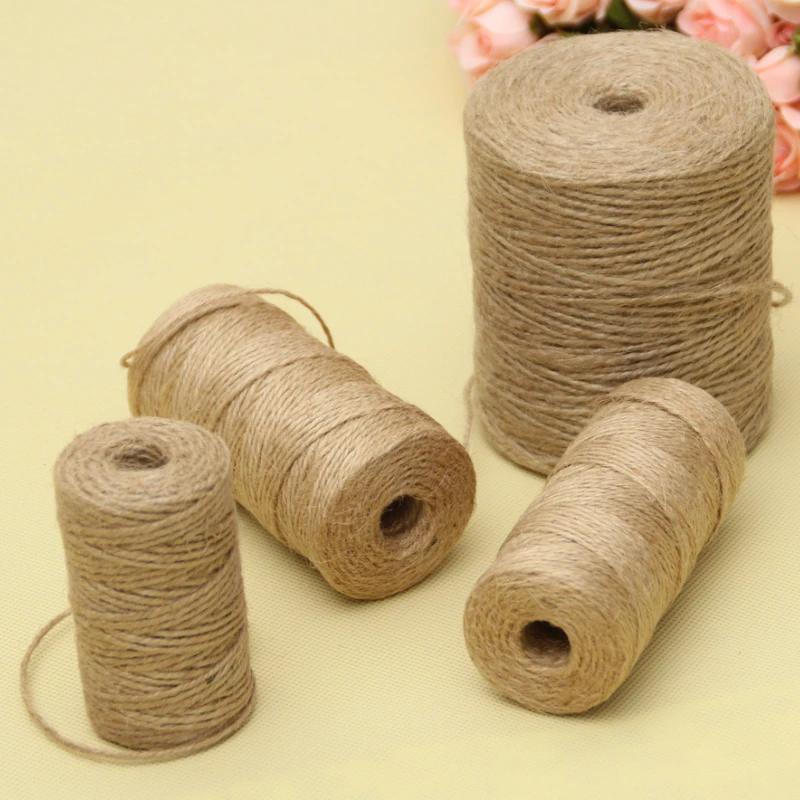 

50/80/100 м натуральный винтажный джутовый шпагат DIY джутовая Лента Упаковочная бирка тканая пеньковая веревка ручная работа джутовый Свадебны...