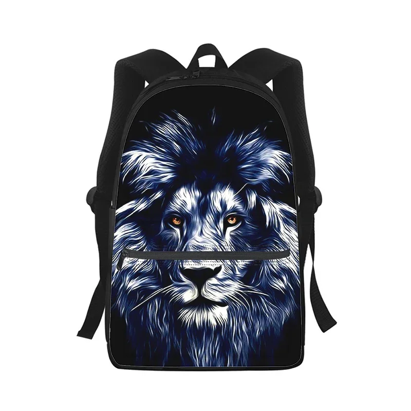 Свирепая иллюстрация Лев Мужчины Женщины Рюкзак 3D принт Модная студенческая