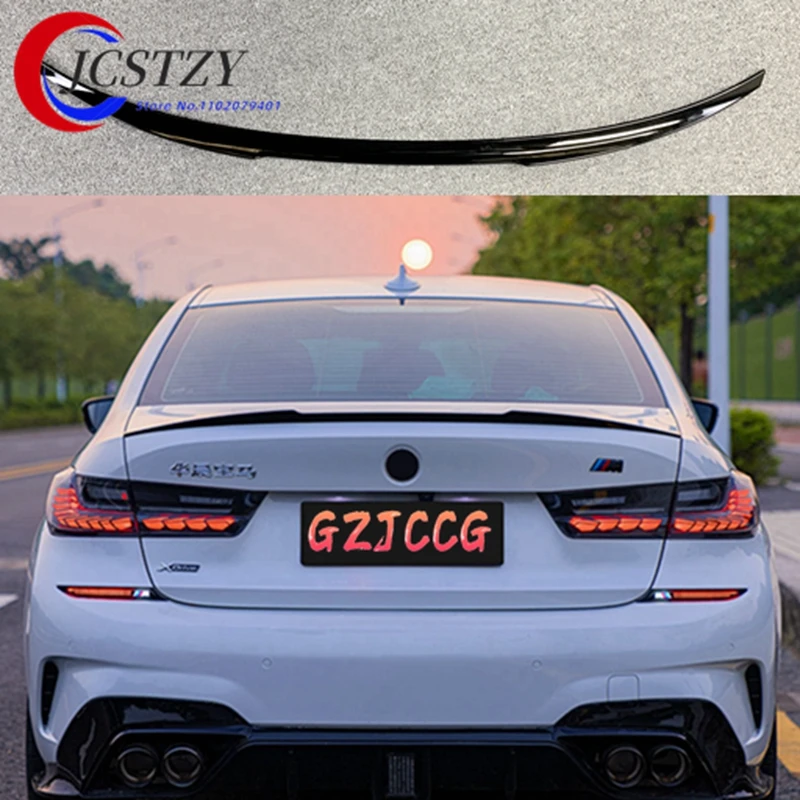 

For BMW new 3 series G20 G28 M3 M4 style ABS material black and carbon look Exterior Rear Spoiler Tail Trunk Boot Wing