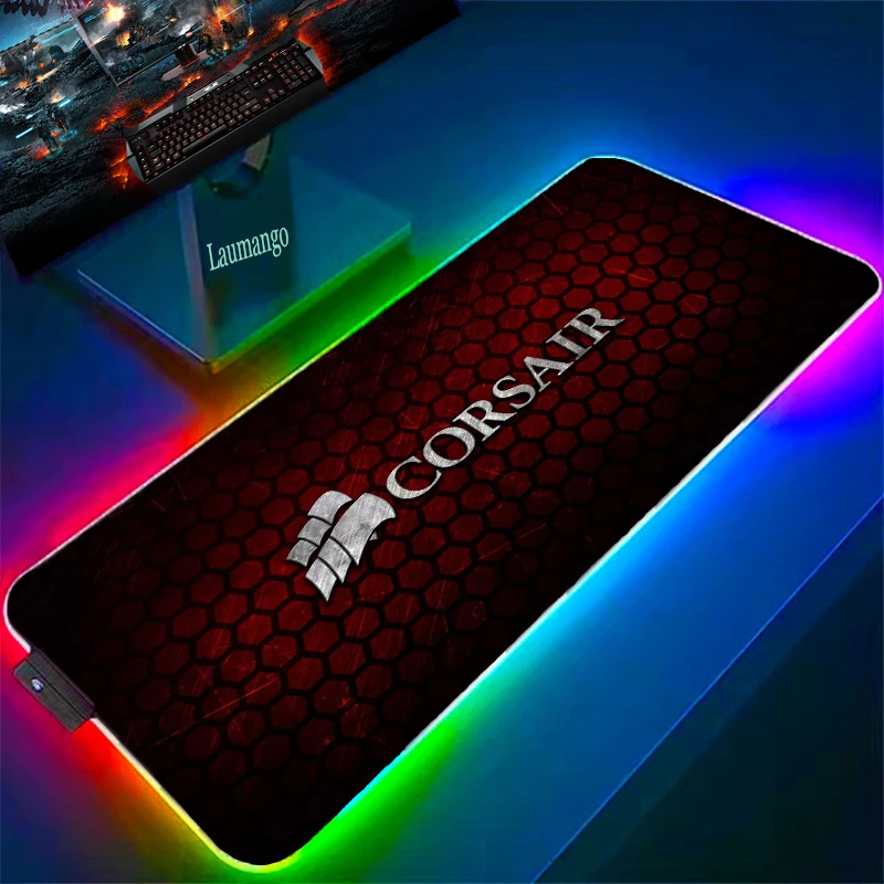 

Pc Big Corsair Rgb Large Mouse Pad Gamer Desk Accessories Desktop Table Mat Keyboard Gaming Mousepad Anime Office Game Mats Diy