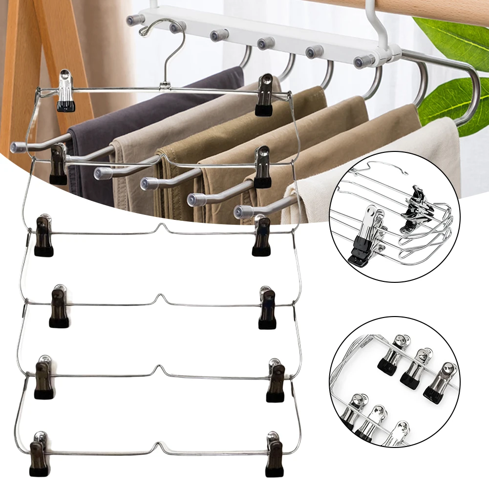 

Metal Coat Hangers for Pants Shirts Sturdy Anti Slip Multi Layers Suit Portable Lightweight Design Handy Use Multifunctional