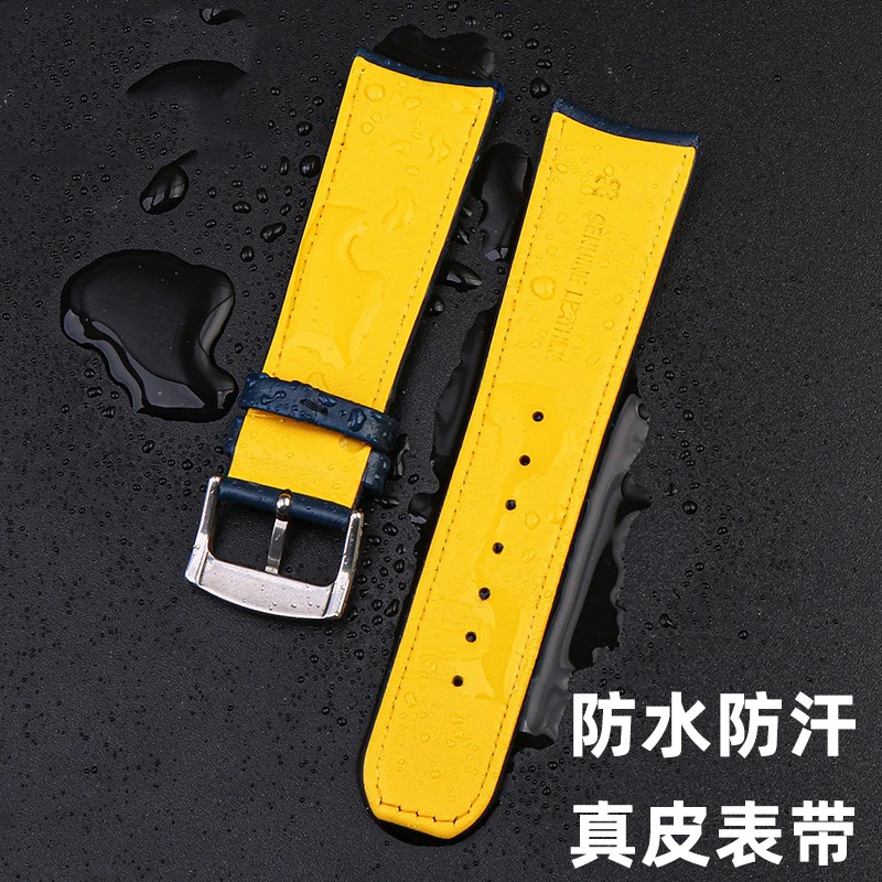For CITIZEN Blue Angel Eco-Drive AT8020 JY8078 Eagle In The Air Genuine Cowhide Strap Leather Watch Band 22mm 23mm Men bracelet