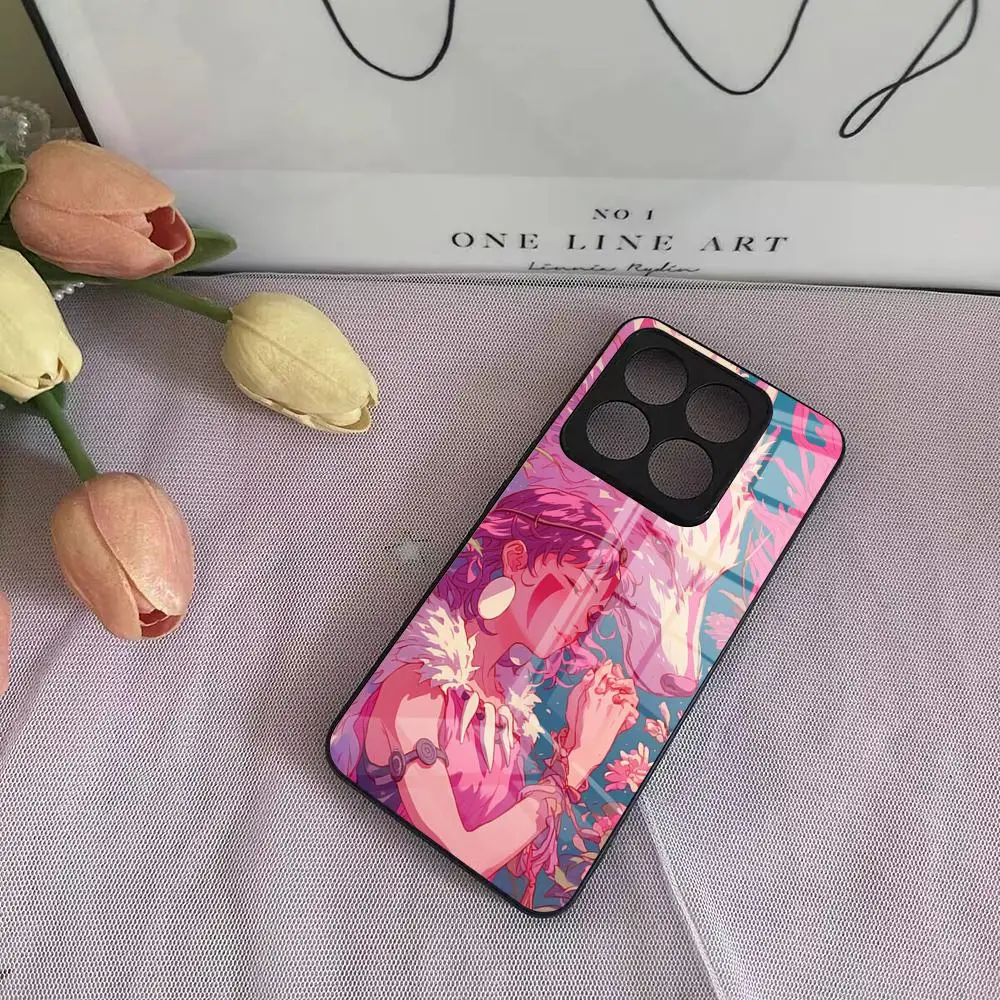 Фото Чехол для телефона Anime Princesse M-MononokeS для Xiaomi Poco F3 4 5 6 X3 NFC X4 GT X5 6 M3 4 5 5s 6 Pro 4G 5G Стеклянные чехлы №3