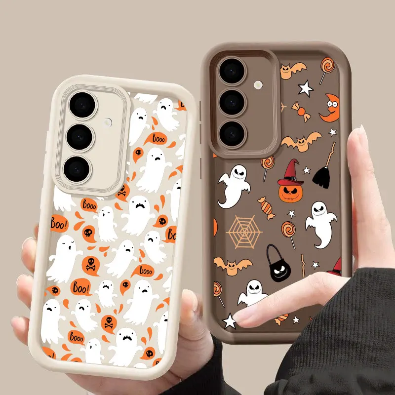 Фото Чехол Halloween Happy Ghost S26 Ultra для Samsung Galaxy S26 S25 S24 S22 S23 Ultra S21 Plus S20 FE с защитой камеры, мягкий чехол. №2