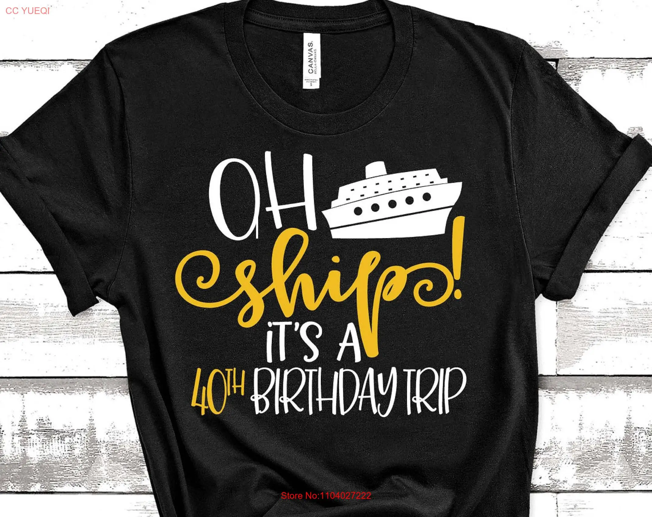 Круизная футболка Ah Ship It a 40th Birthday Trip Life Family Vacation Group Boat Bday с длинными или короткими