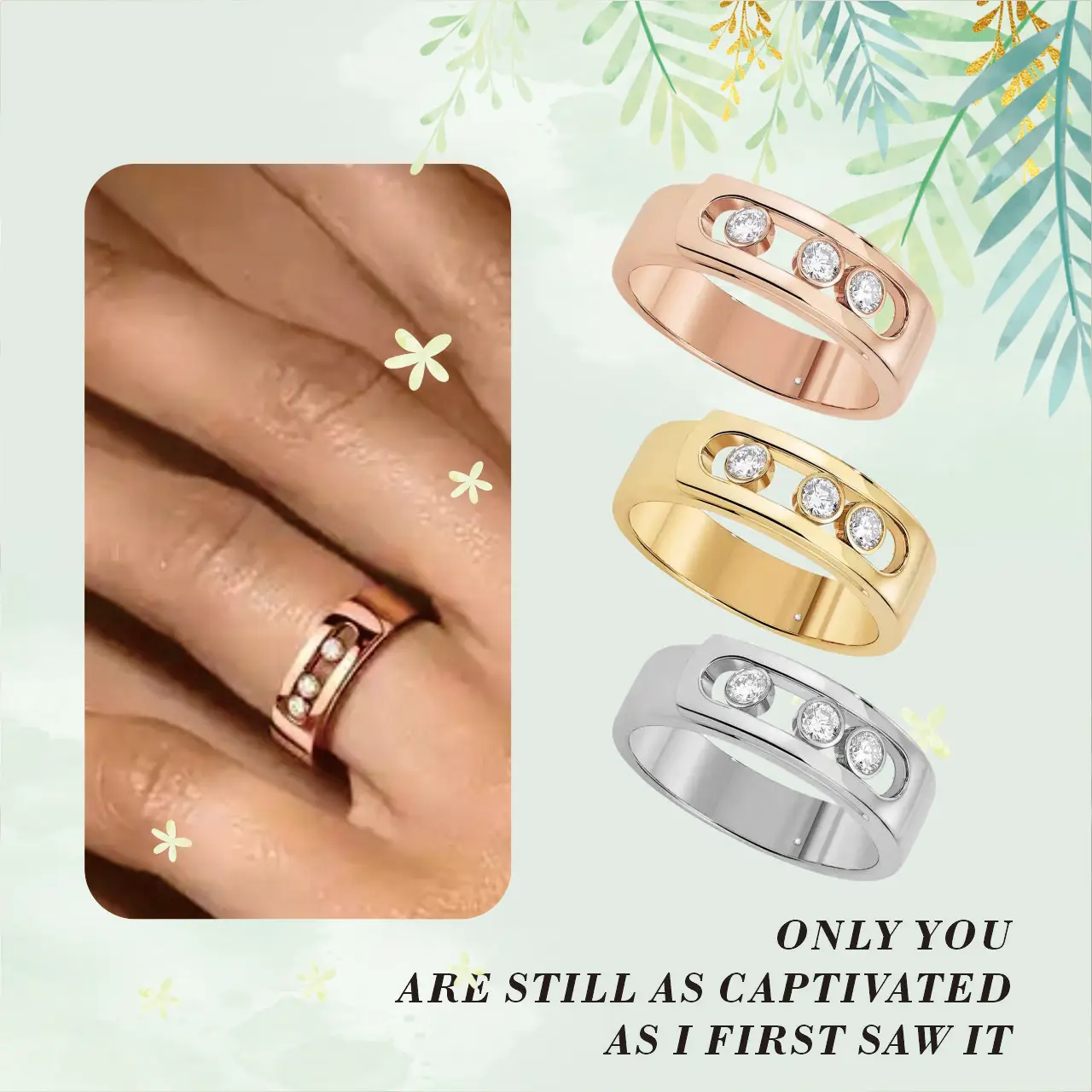 Кольцо Messik - Style из стерлингового серебра s925 с бриллиантом в винтажном стиле от