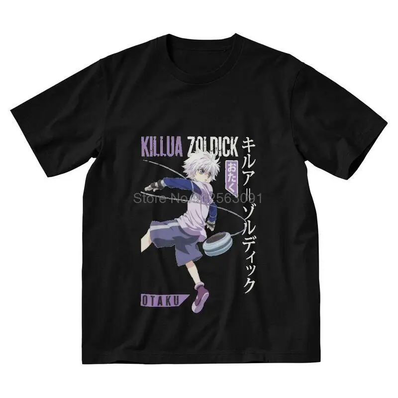 

Killua Zoldyck футболки Мужская Уличная одежда футболка с коротким рукавом Hunter X Hunter Аниме эстетика Waifu Girl футболка хлопковая Футболка Топ