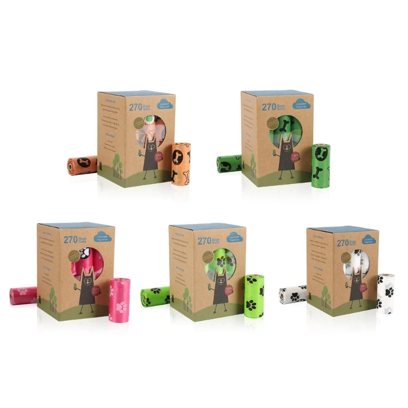 

E56C Dog Poops Bags Degradable Roll Replacements for Outdoor Puppy Walking & Travel