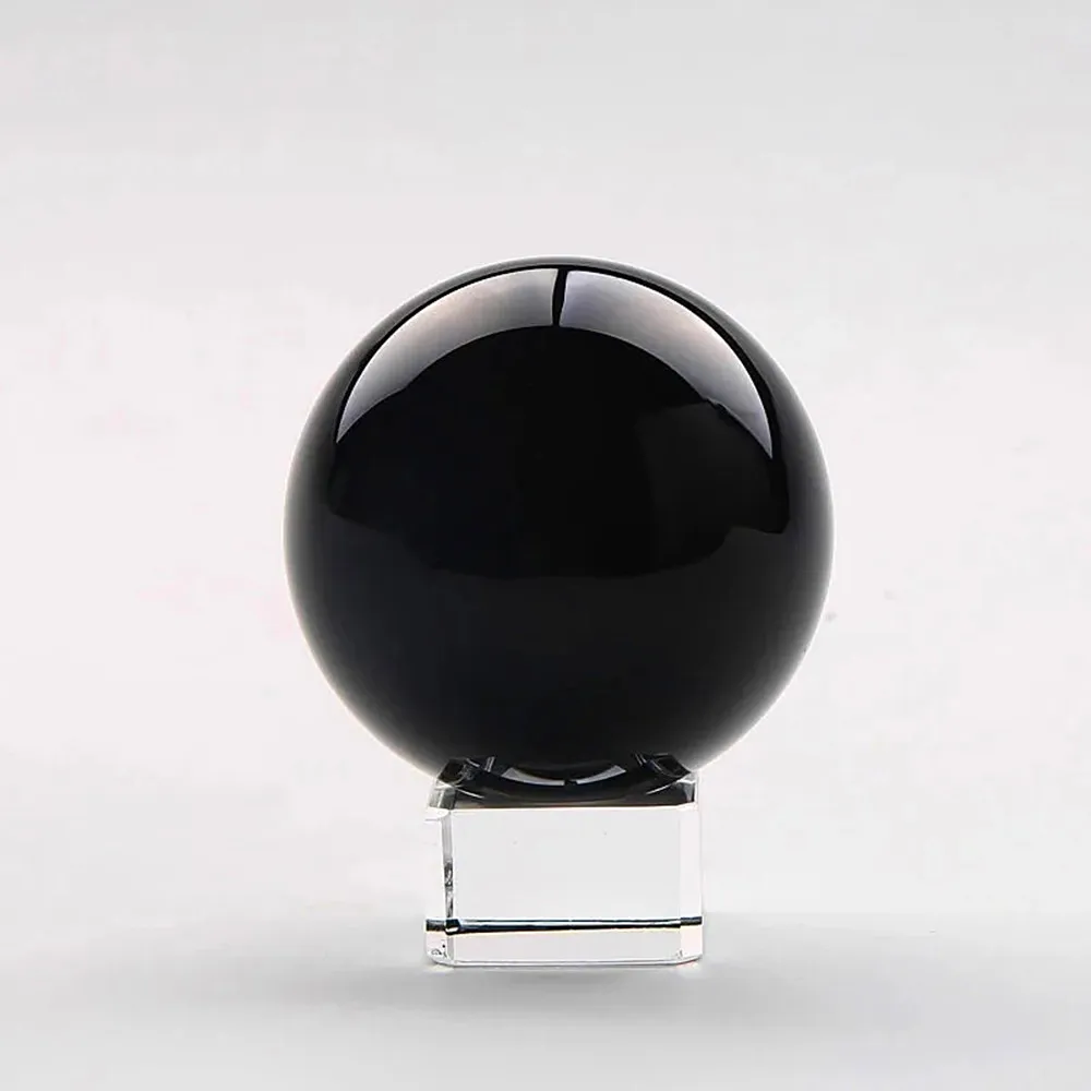 Натуральный энергетический обсидиан полированный кварцевый хрустальный шар