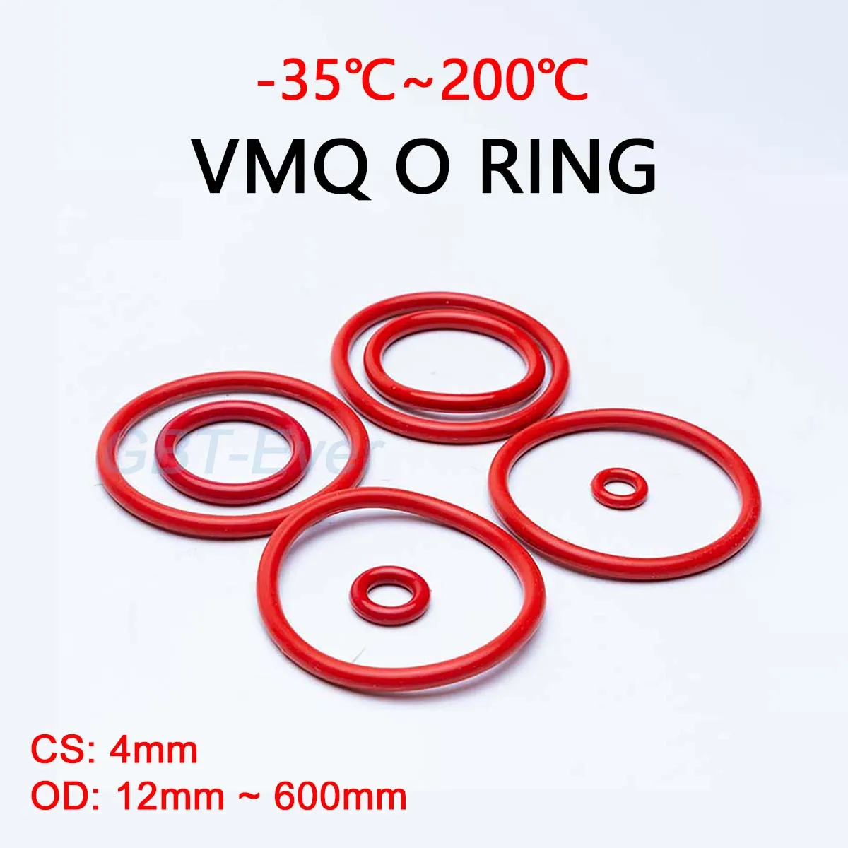 

Красные силиконовые уплотнительные кольца VMQ CS 4 мм OD 12 мм ~ 600 мм