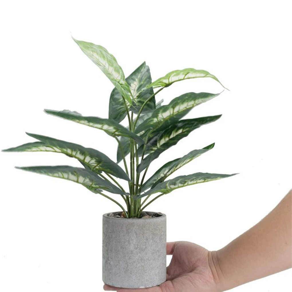 

Реалистичные искусственные листья Таро для домашнего фермерского декора, зеленый с прозрачными узорами